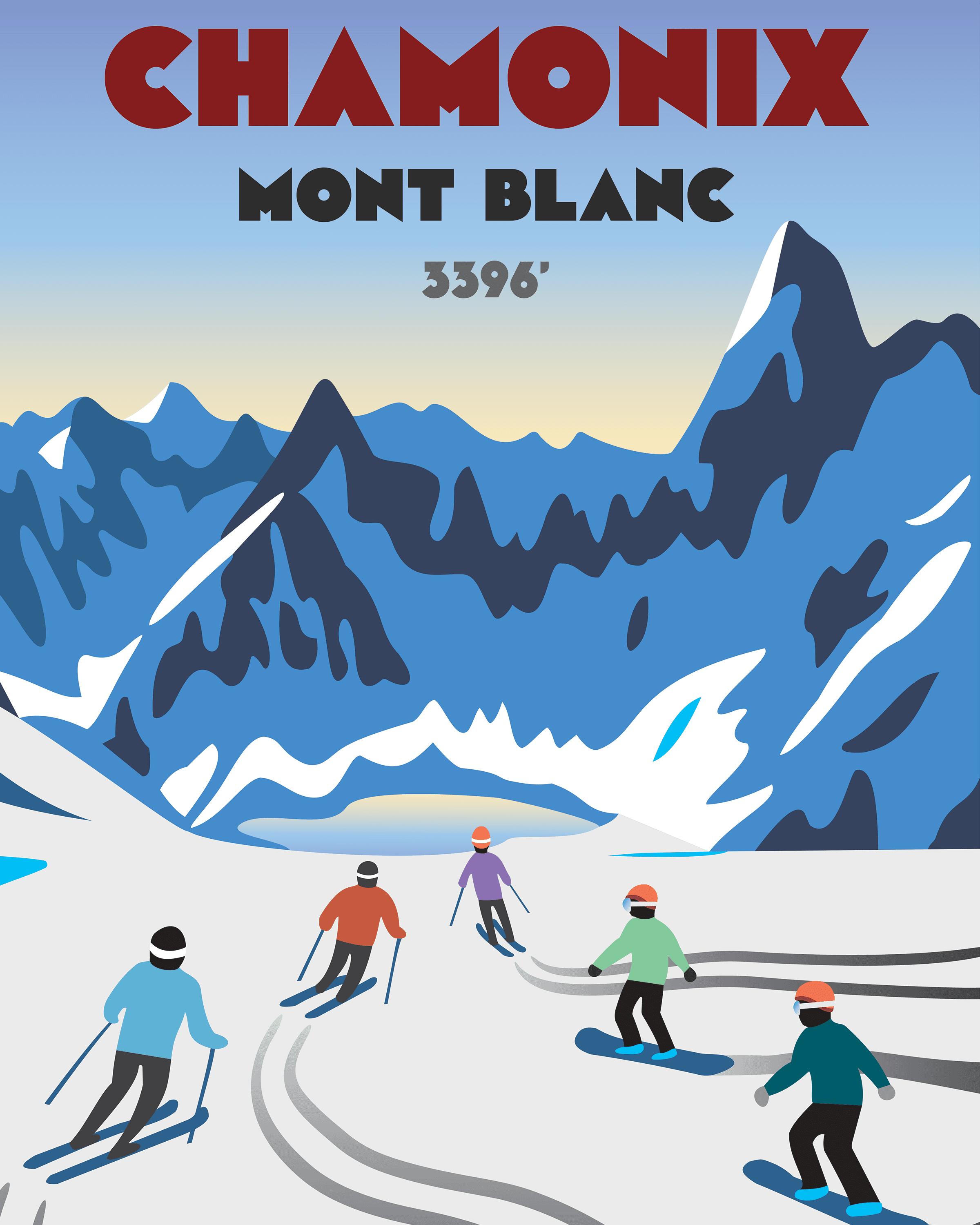 Chamonix Mont Blanc graphic design piece